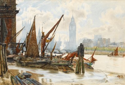 Westminster from the South Bank, 1885 by Herbert Menzies Marshall